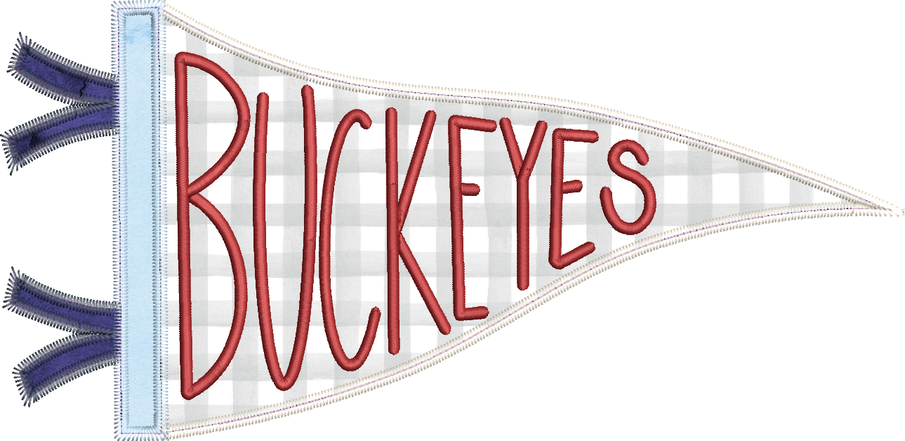 Buckeyes Handlettered Pennant Flag