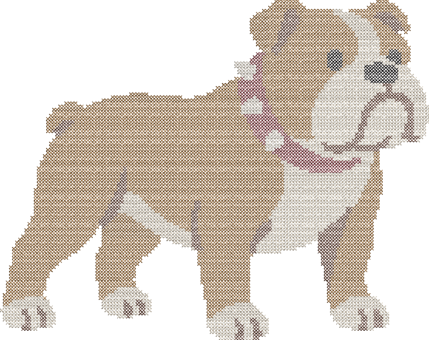 Bulldog Cross Stitch Mascot