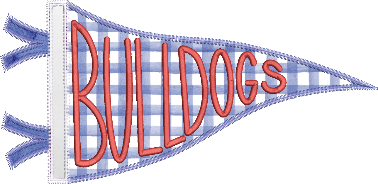 Bulldogs Handlettered Pennant Flag