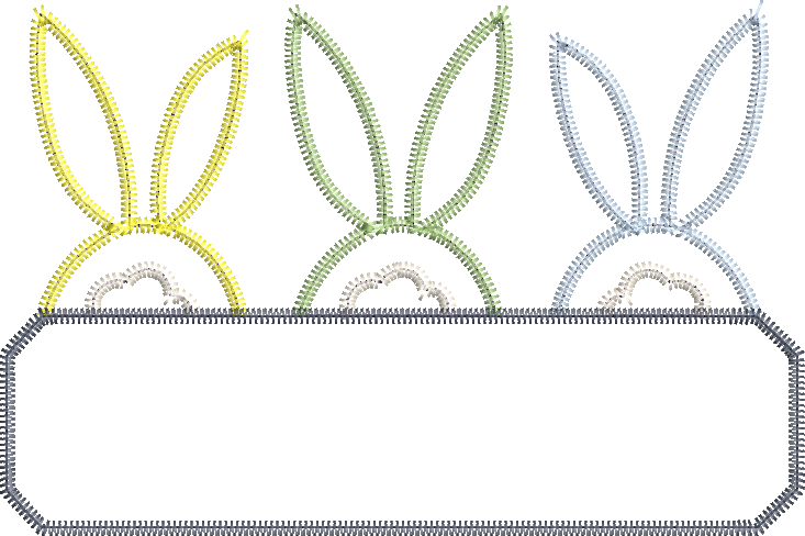 Zig Zag Applique Bunny Tail Trio Quick Stitch Easter Machine Embroidery Design