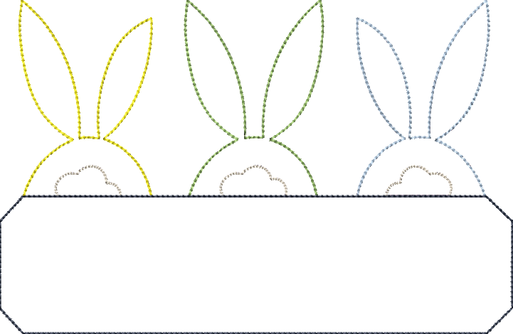 Bean Stitch Applique Bunny Tail Trio Machine Embroidery Design Quick Stitch