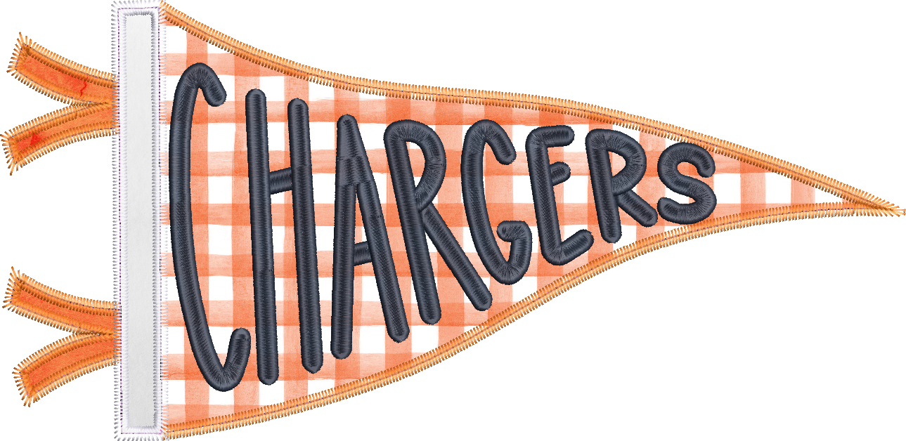 Chargers Handlettered Pennant Flag