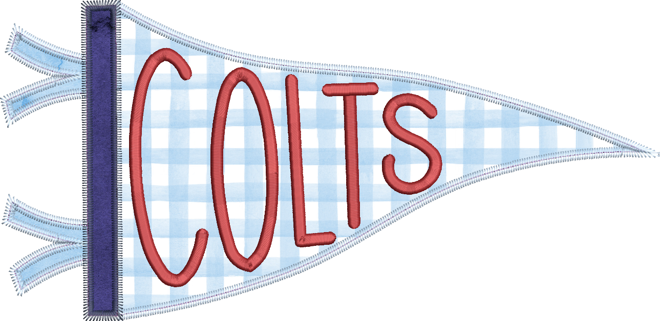 Colts Handlettered Pennant Flag