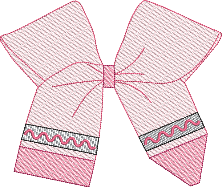 Sketch Fill Crayon Coquette Hairbow Back to School Design