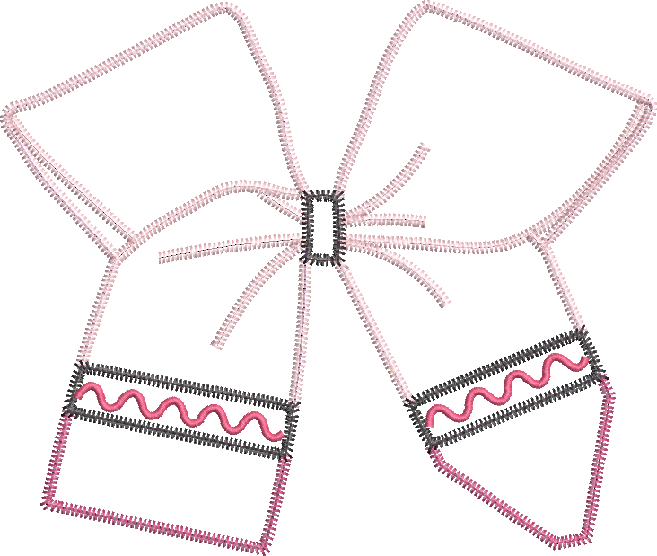 Zig Zag Applique Crayon Coquette Hairbow Design