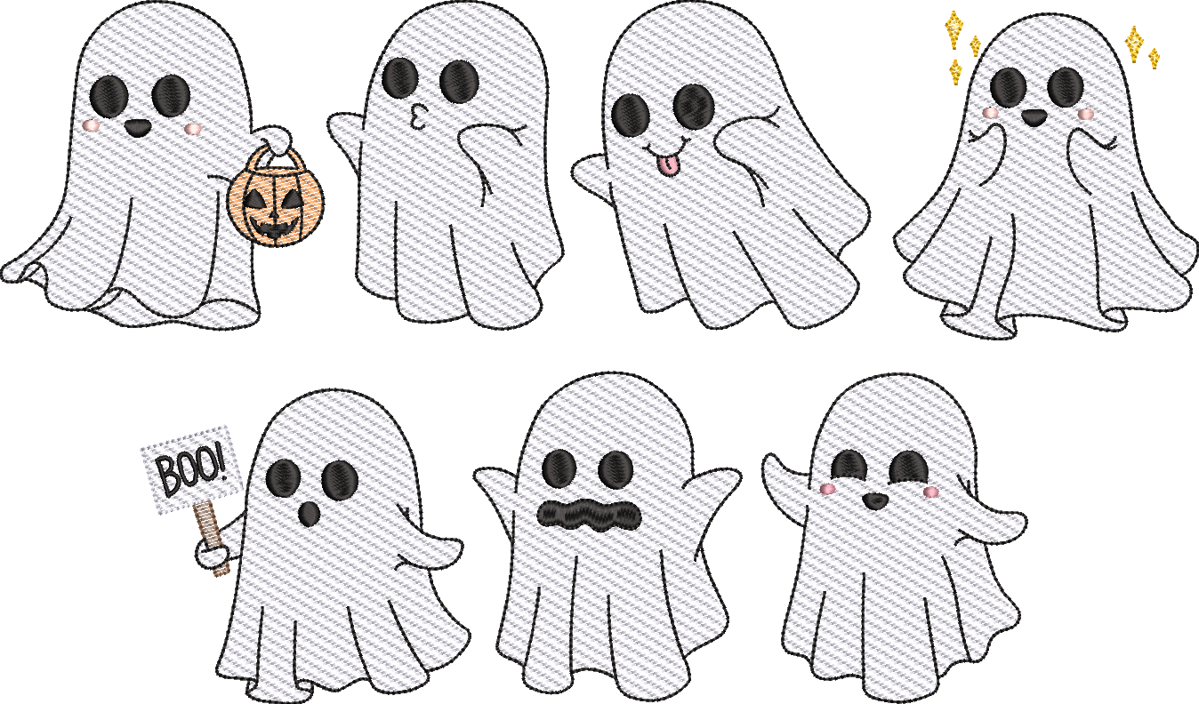 Cutie Ghost Bundle Sketch Fill