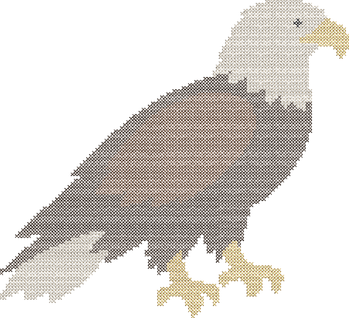 Cross Stitch Eagle Mascot