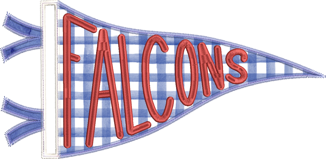 Falcons Handlettered Pennant Flag