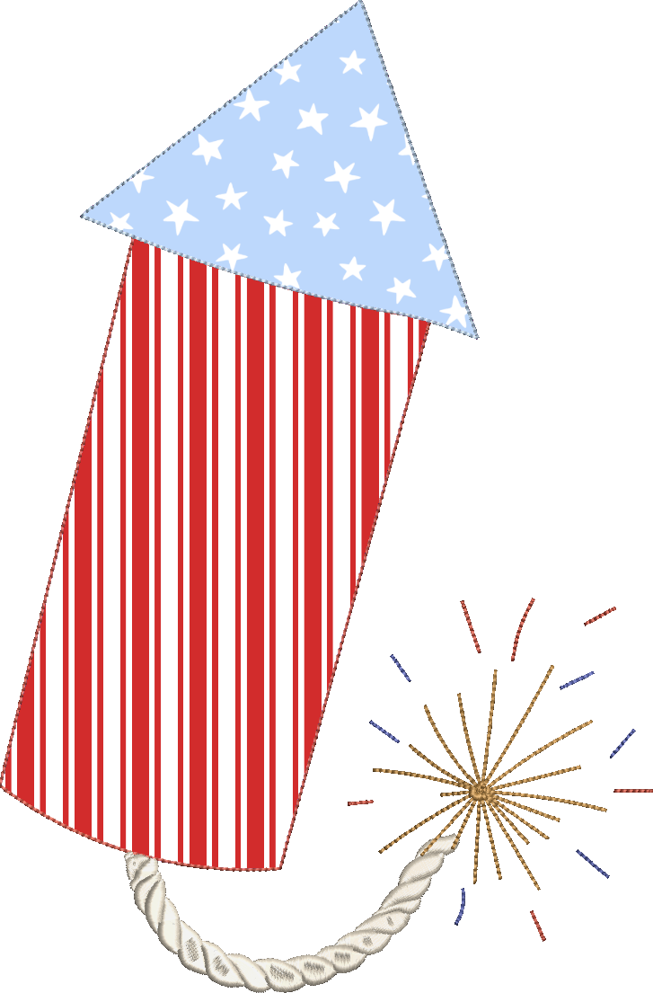 Firecracker Bean Stitch Applique