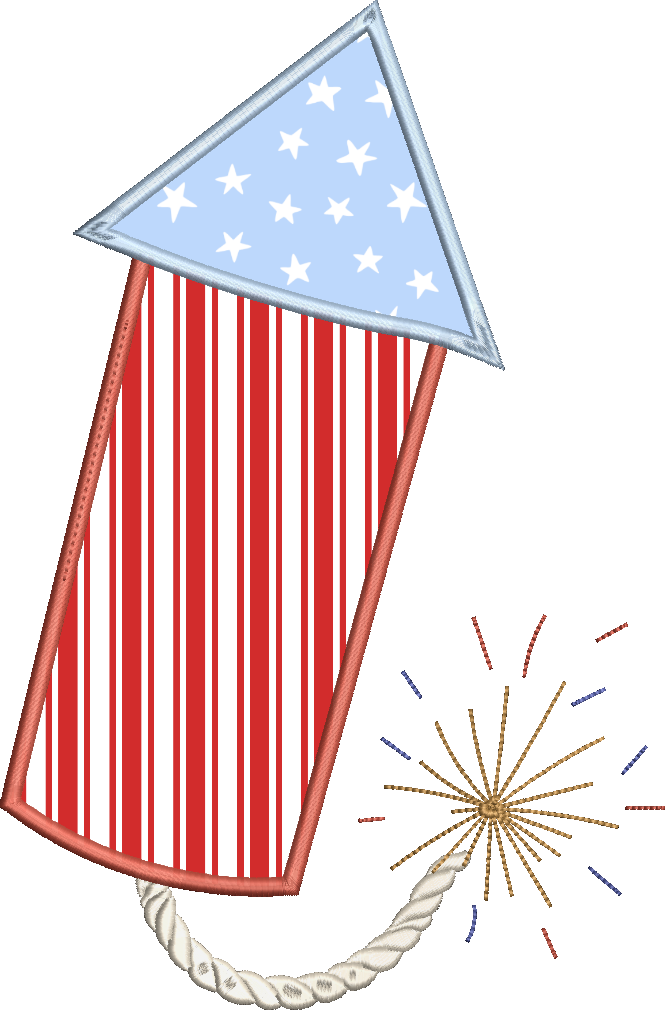 Firecracker Satin Stitch Applique