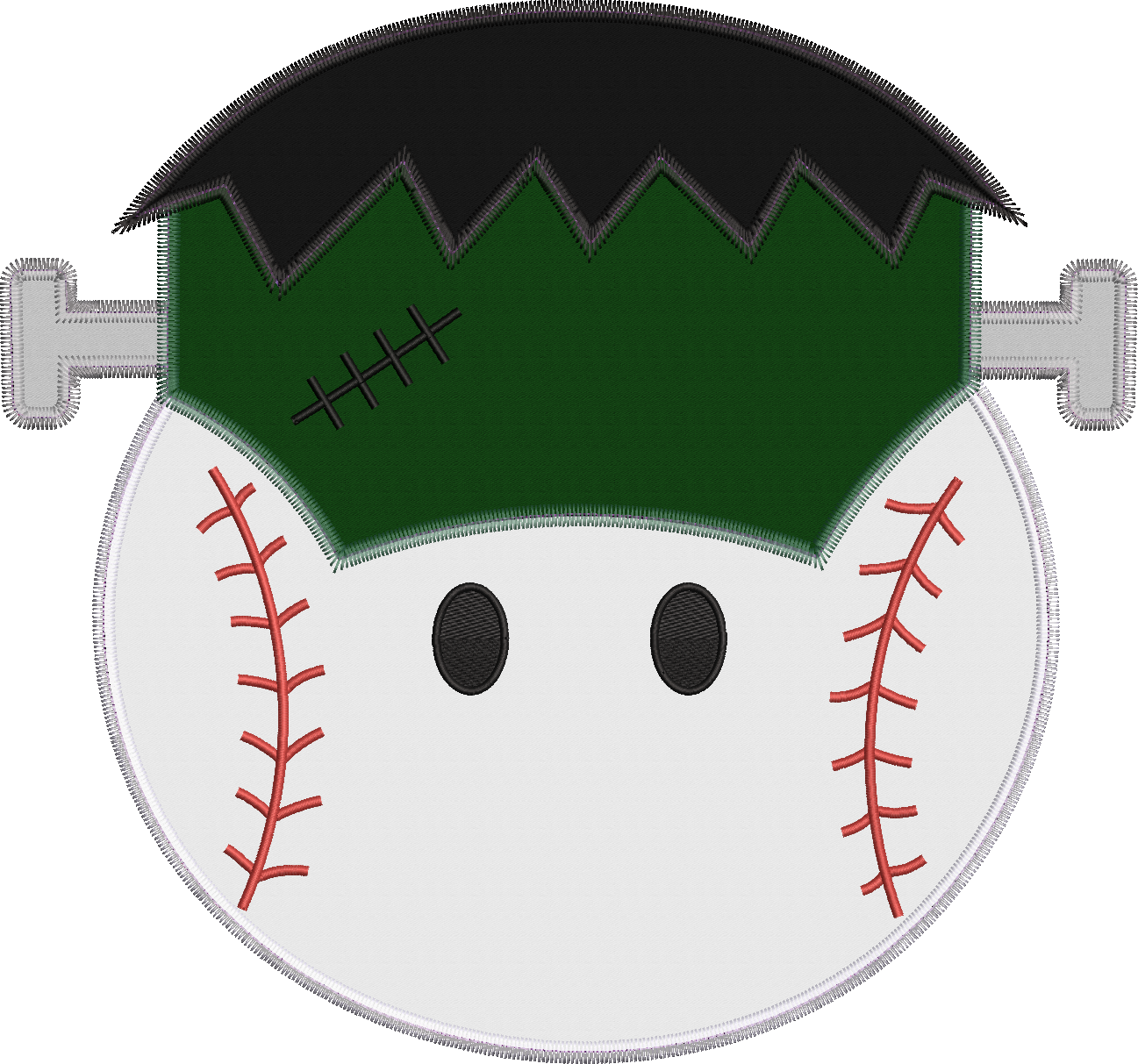 Zig Zag Frankenball Applique Design