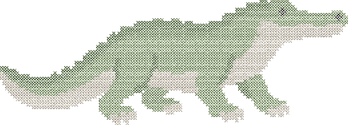 Cross Stitch Gator Mascot