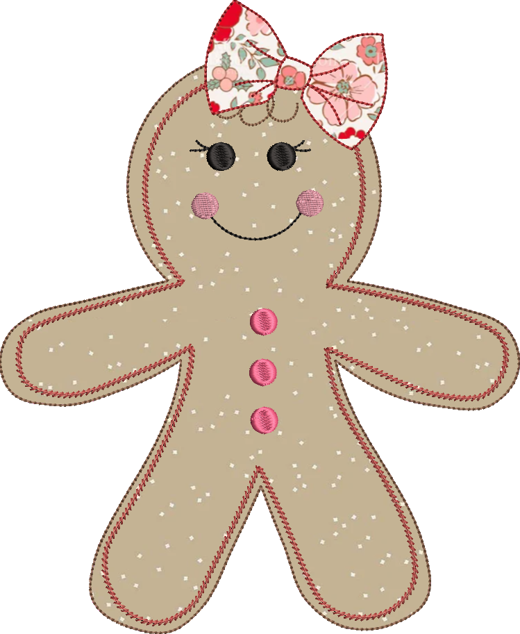 Bean Stitch Gingercutie Applique Design