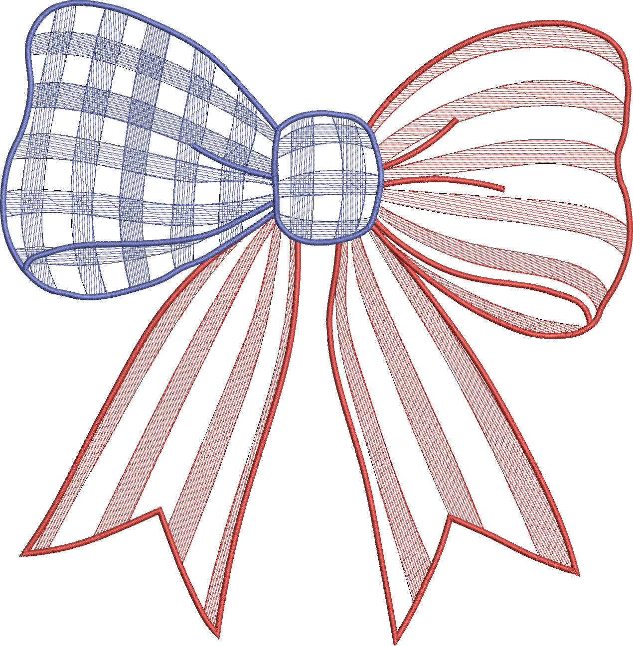 Gingham Stripe Sketch Bow