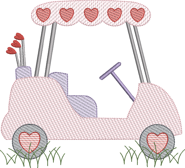 Sketch Girl Valentine Golf Cart