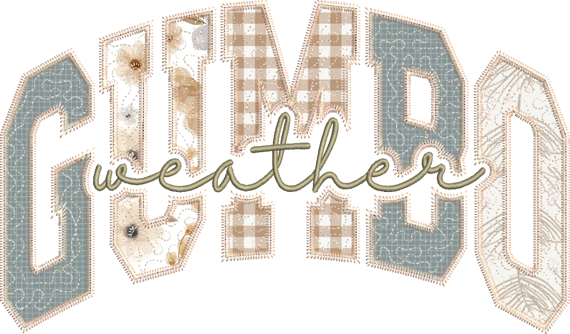 Quilted Solid Gumbo Weather Applique Design