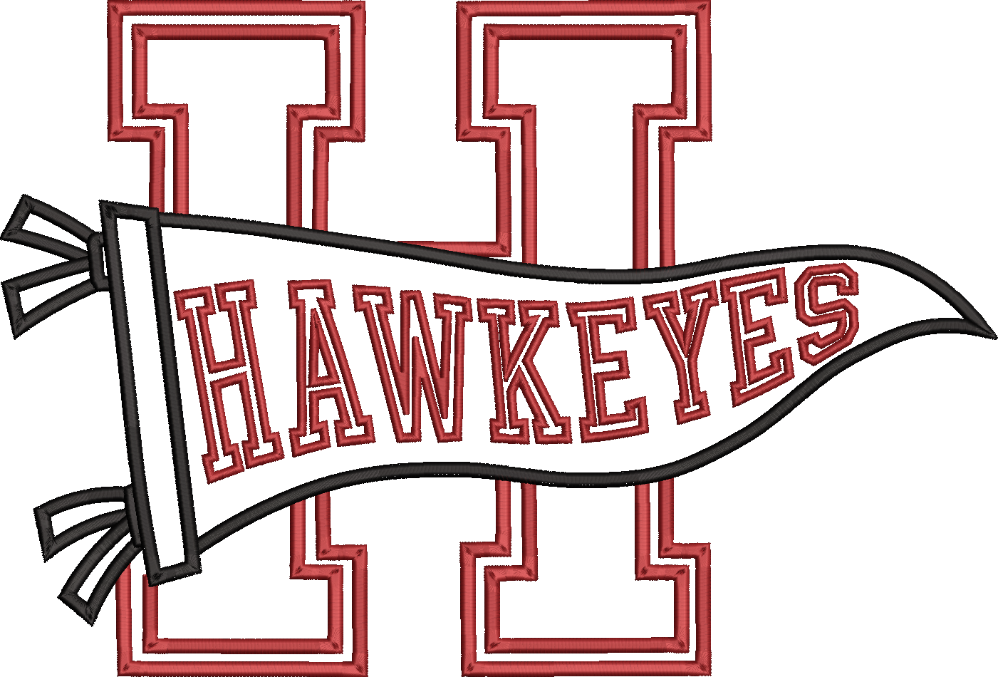 Hawkeyes Varsity Letter Pennant