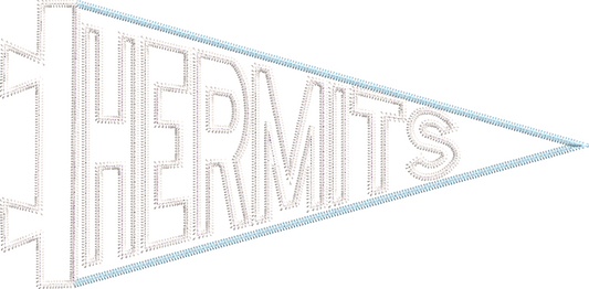 Hermits Pennant Flag Machine Embroidery Design