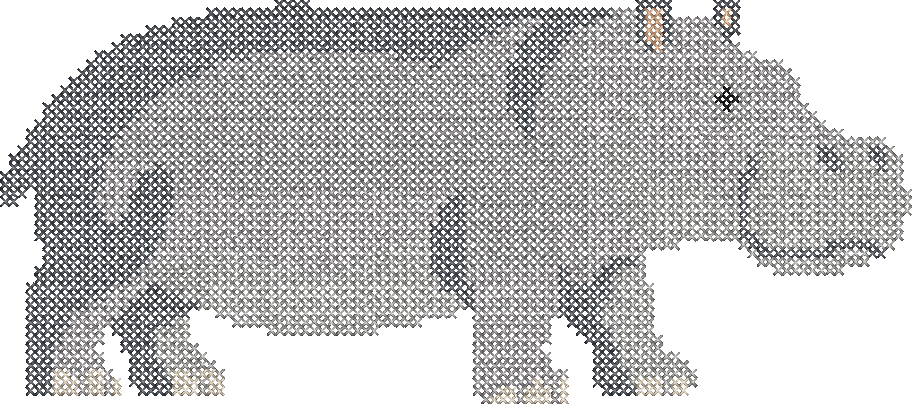 Cross Stitch Hippo