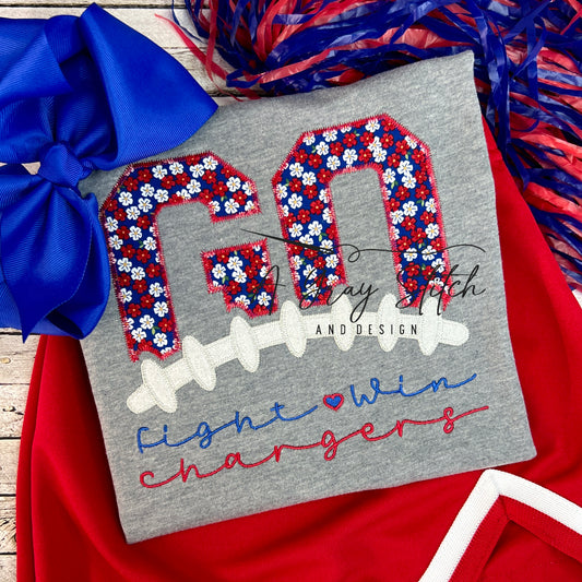 Zig Zag Applique Football Laces GO