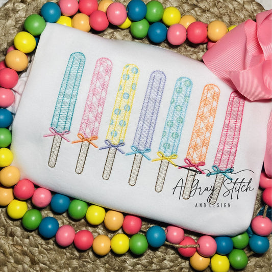 Sketch Fill Cutie Popsicles with Bow