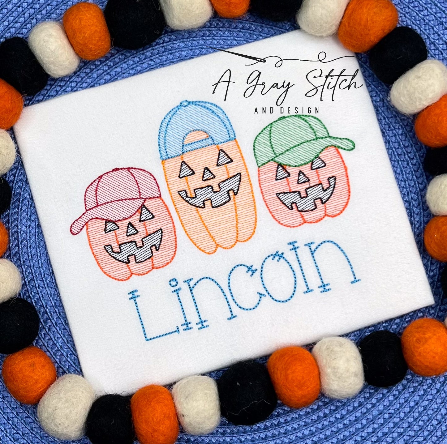 Sketch Fill Jack O Lantern Dudes Machine Embroidery Quick Stitch Design