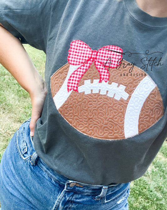 Quilted Coquette Football Applique Design