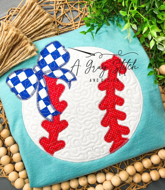 Quilted Coquette Baseball Applique Design