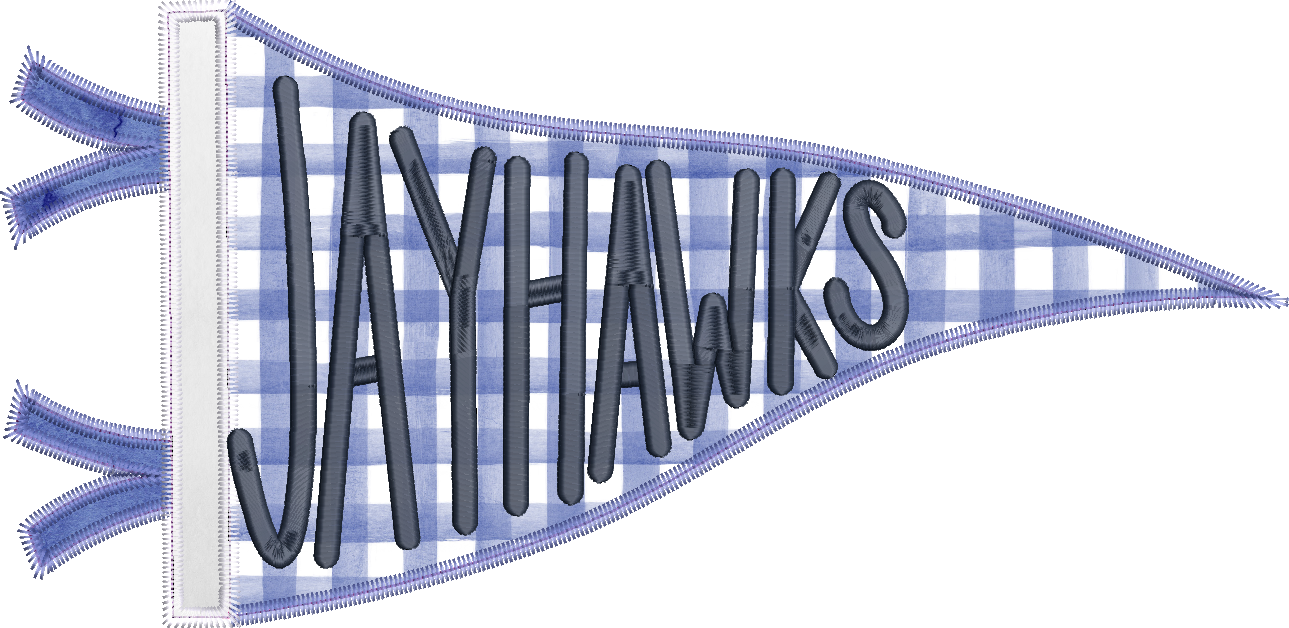 Jayhawks Handlettered Pennant Flag