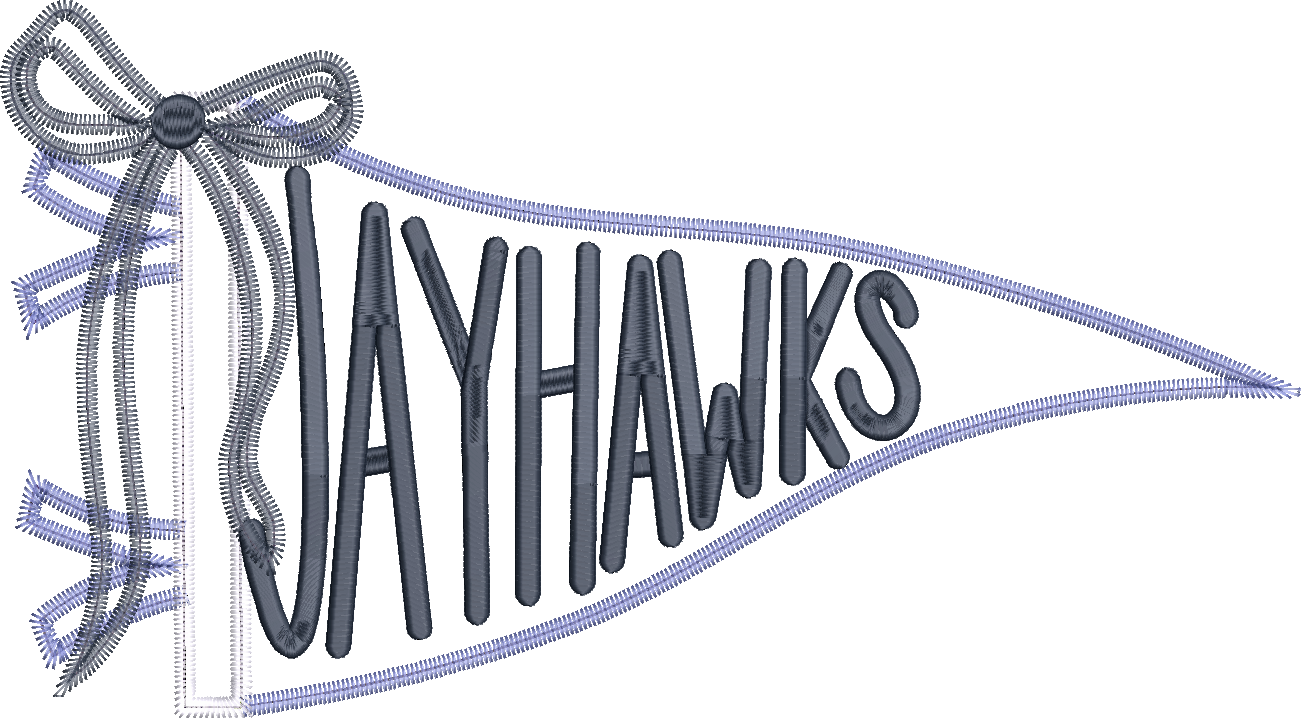 Jayhawks Handlettered Pennant Flag