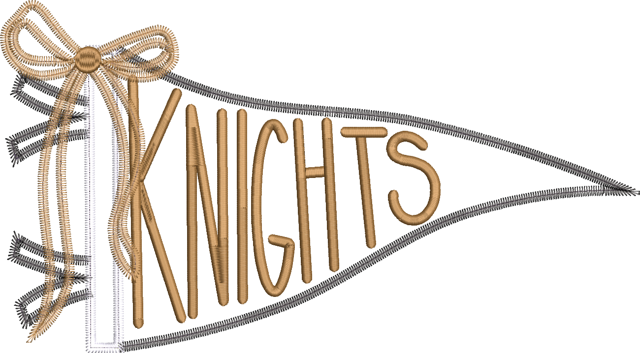 Knights Handlettered Pennant Flag