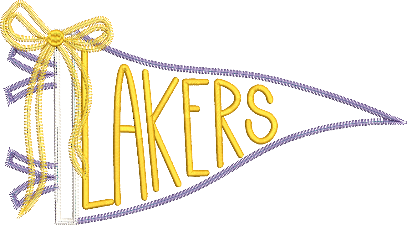 Lakers Handlettered Pennant Flag