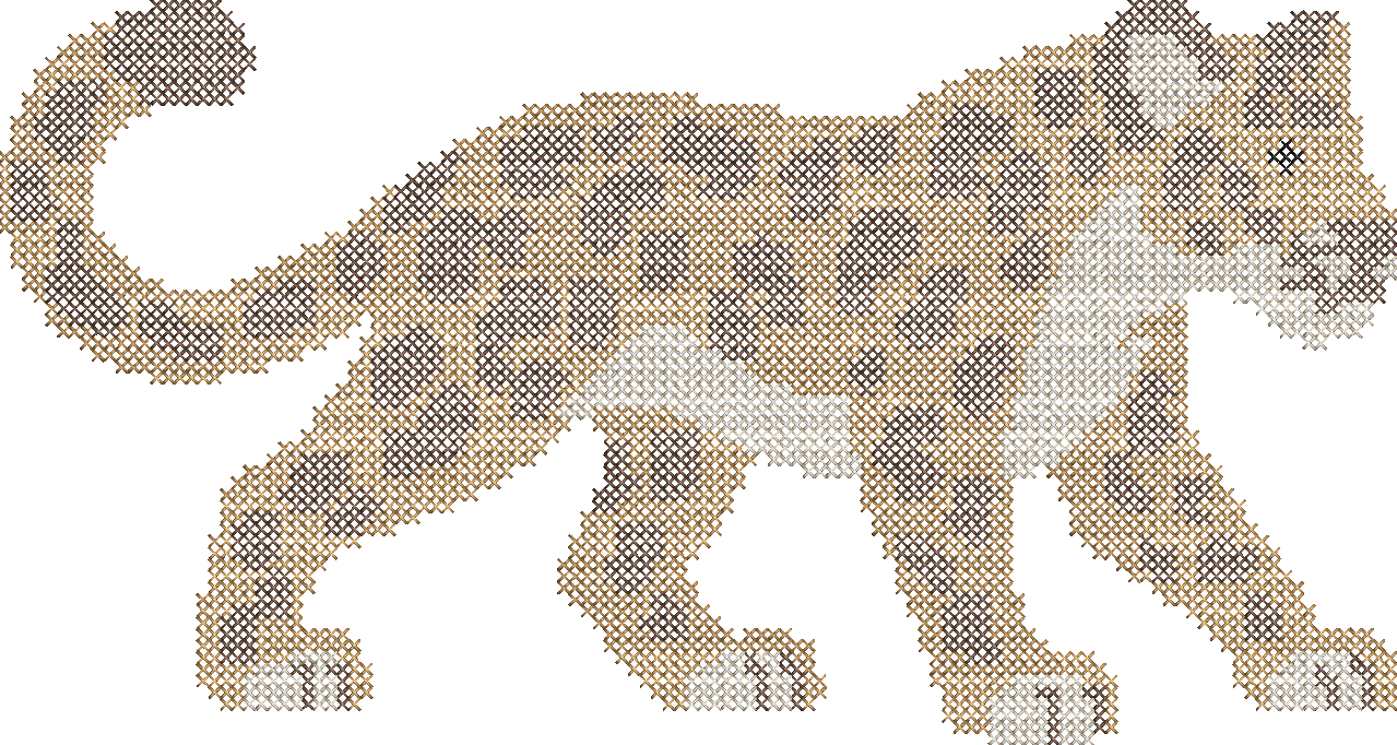 Cross Stitch Leopard Mascot