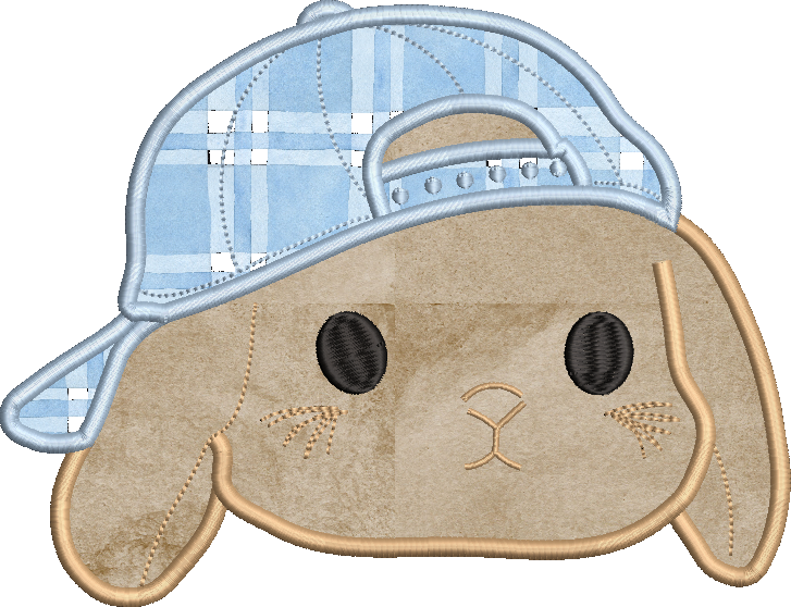 Satin Stitch Applique Lop Eared Bunny Boy