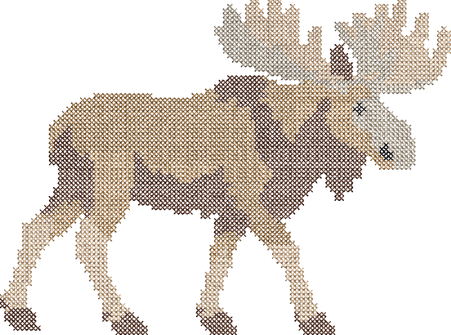 Cross Stitch Moose