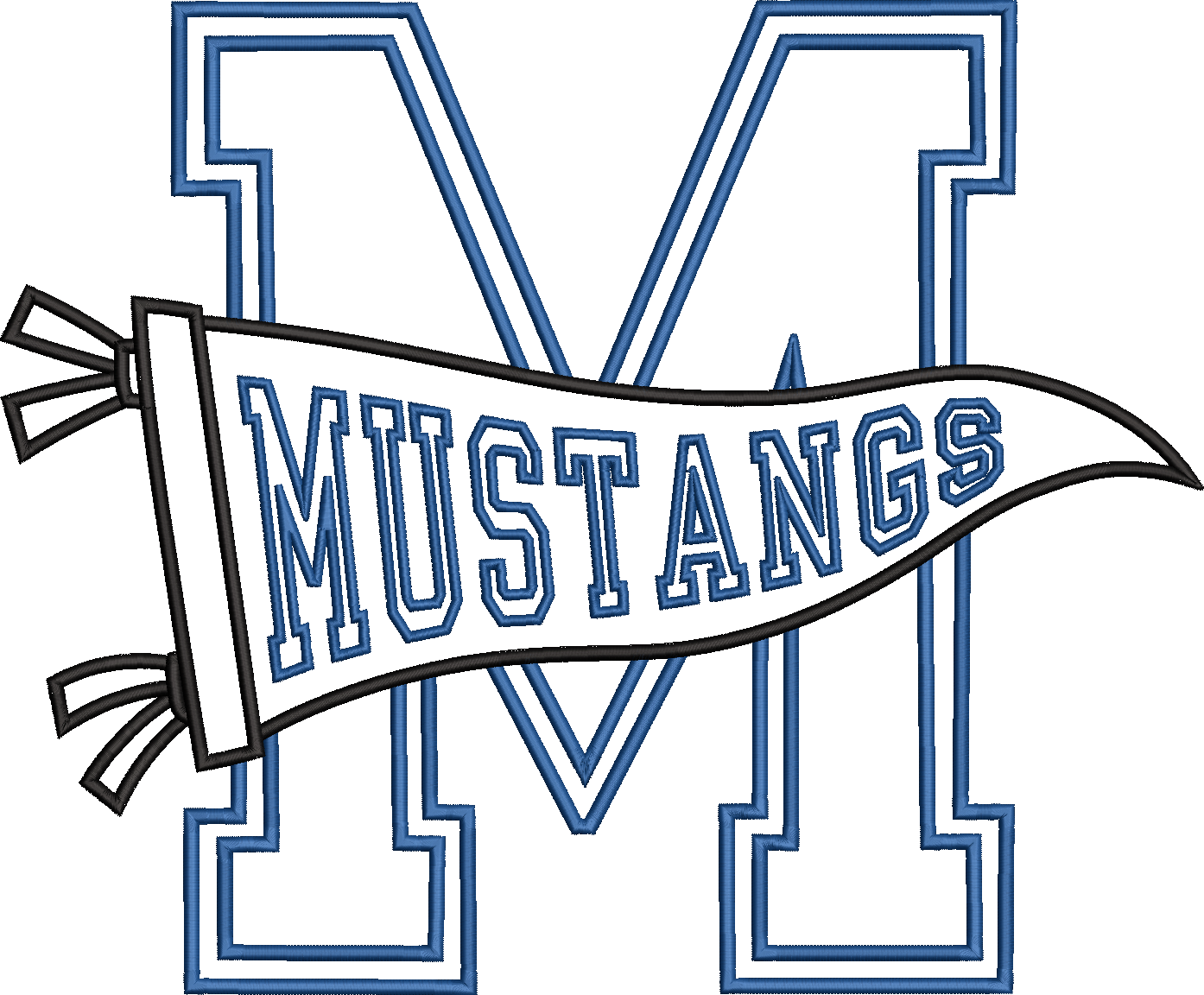 Mustangs Varsity Letter Pennant