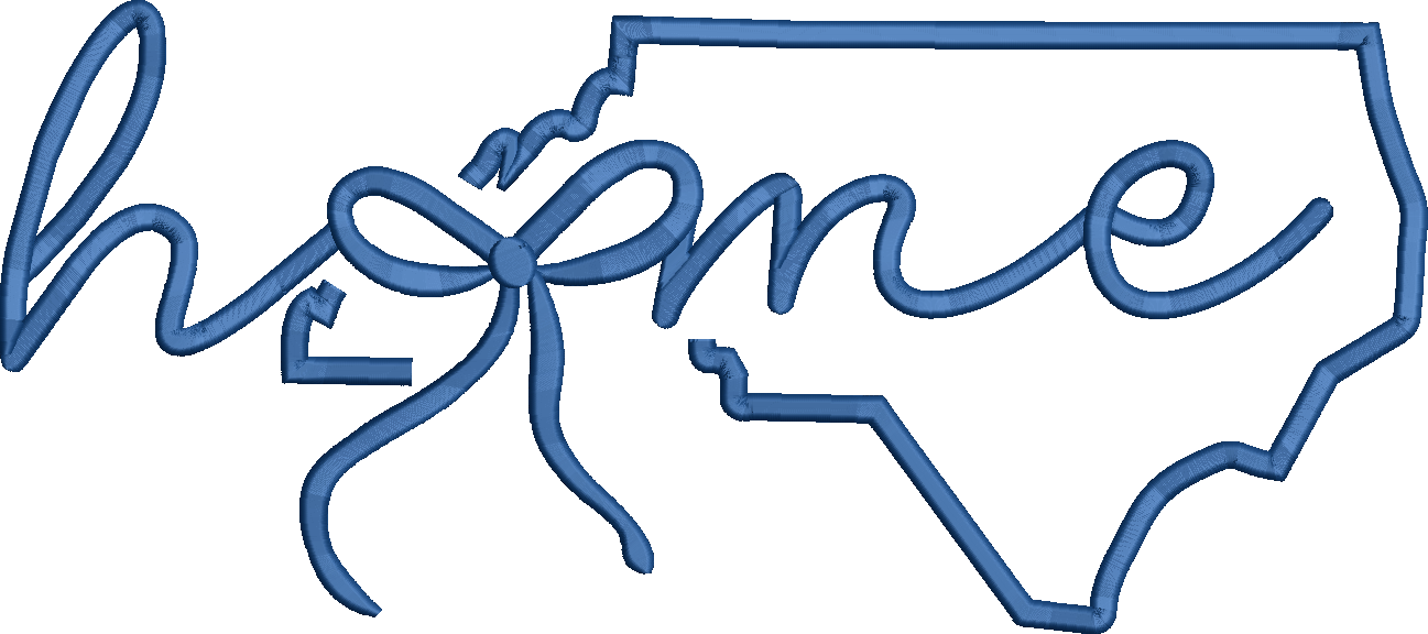 North Carolina Home 3D Puff and Satin