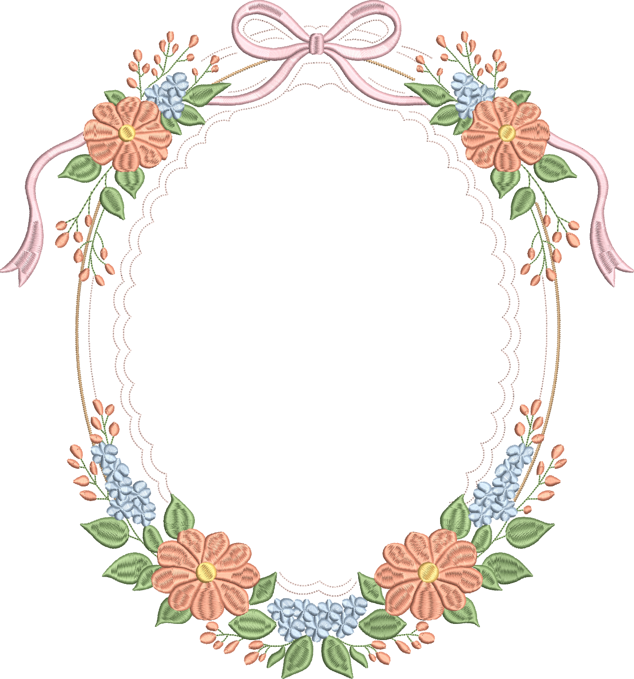 Oval Heirloom Floral Crest