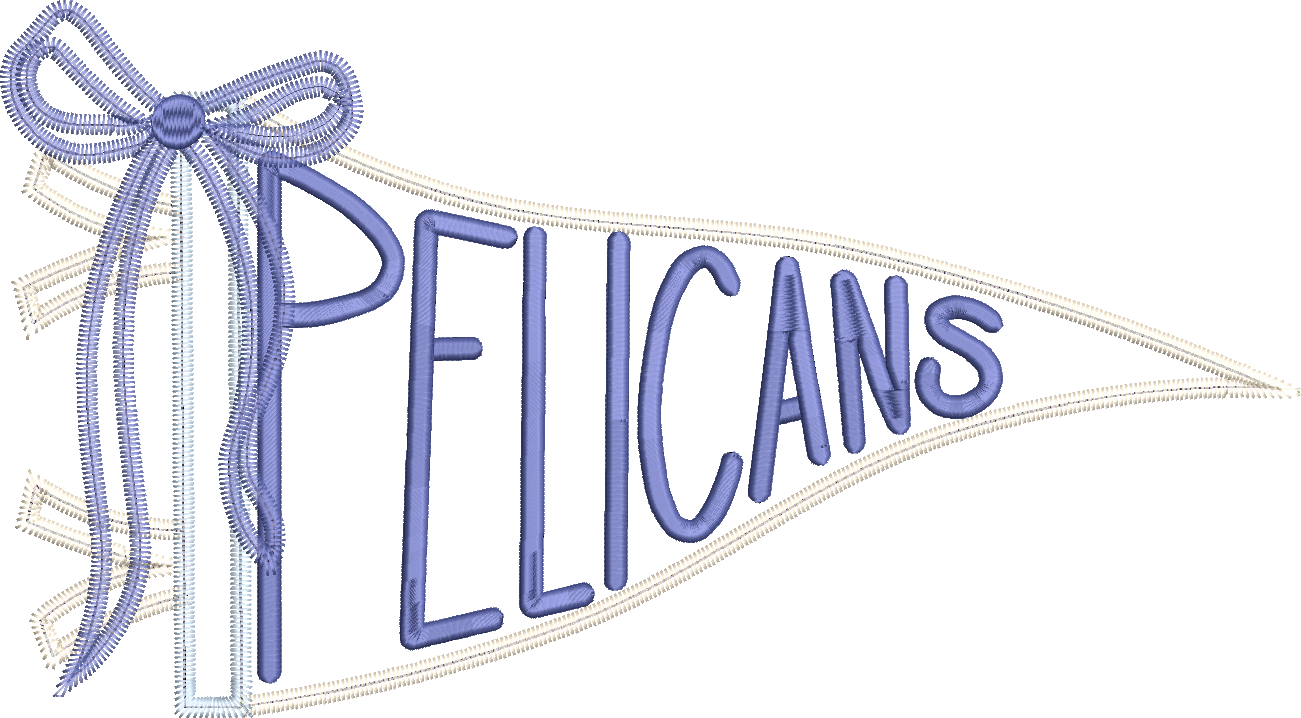 Pelicans Handlettered Pennant Flag