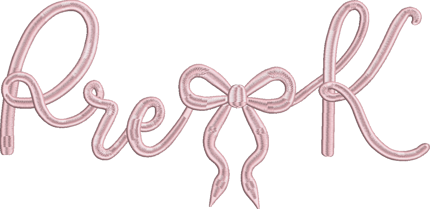 Back to School Pre K Script Bow