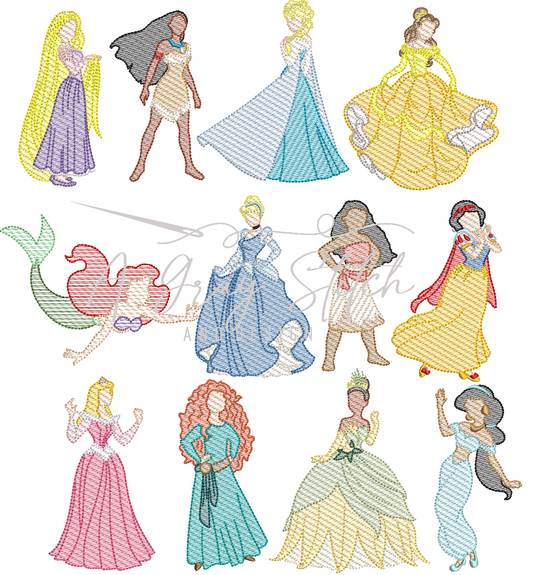 Inspired BYO Princess Sketch Bundle