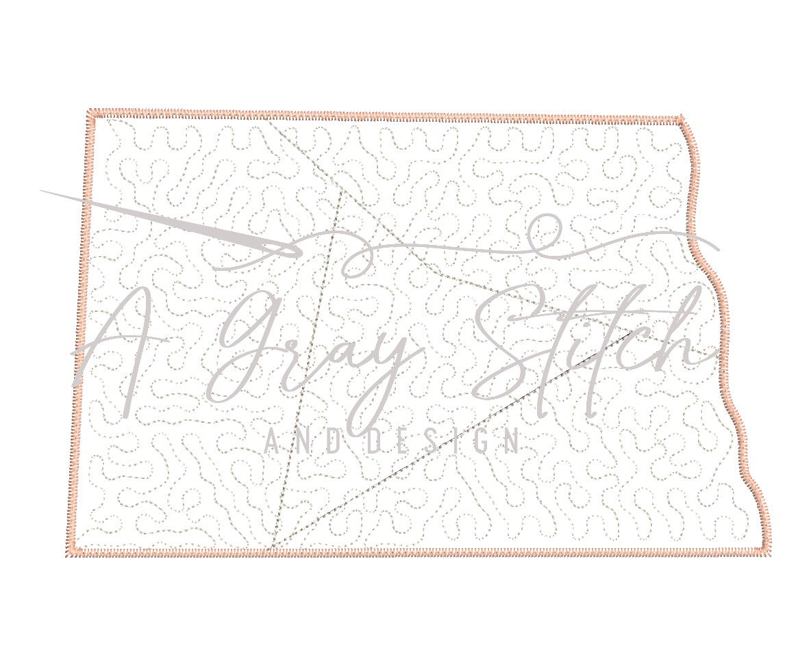 State Patchwork Quilted Patchwork State of North Dakota Applique Design – A Gray Stitch ...