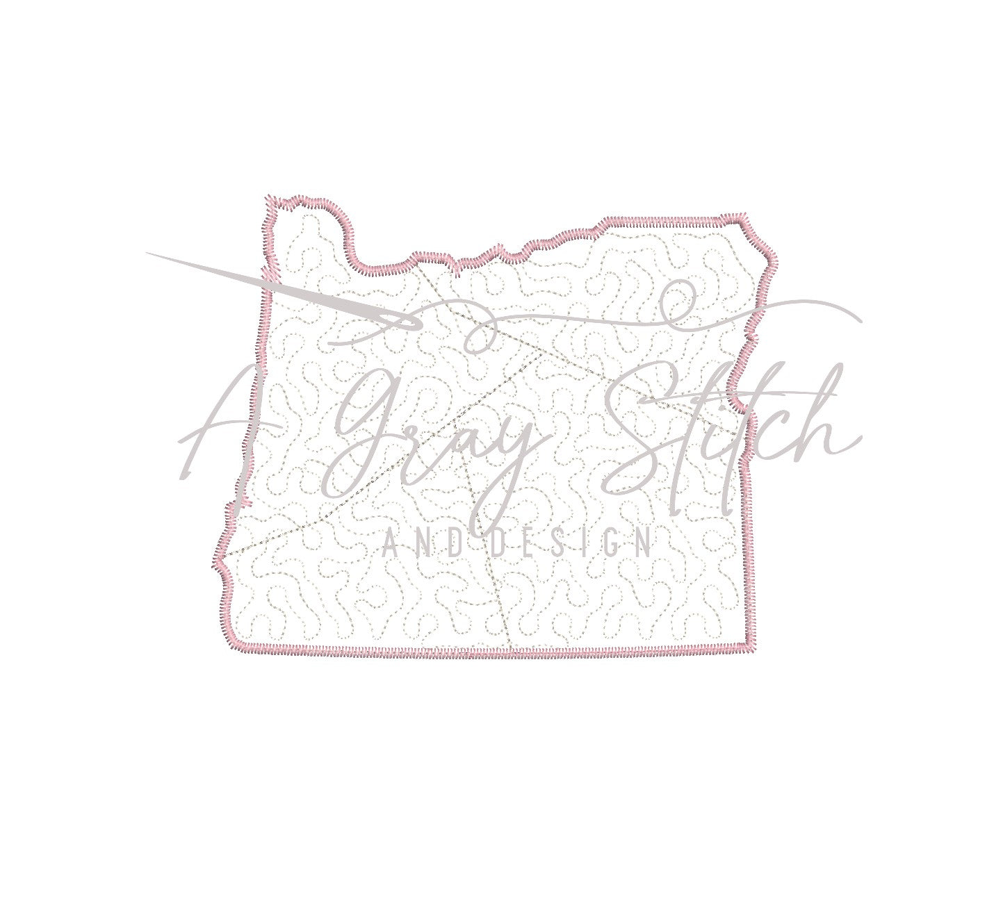 State Patchwork Quilted Patchwork State of Oregon Applique Design – A Gray Stitch and ...