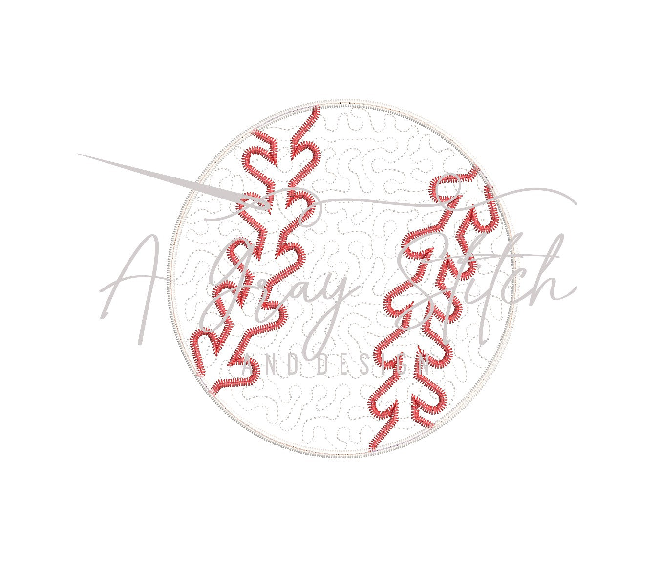 Quilted Baseball Applique Design