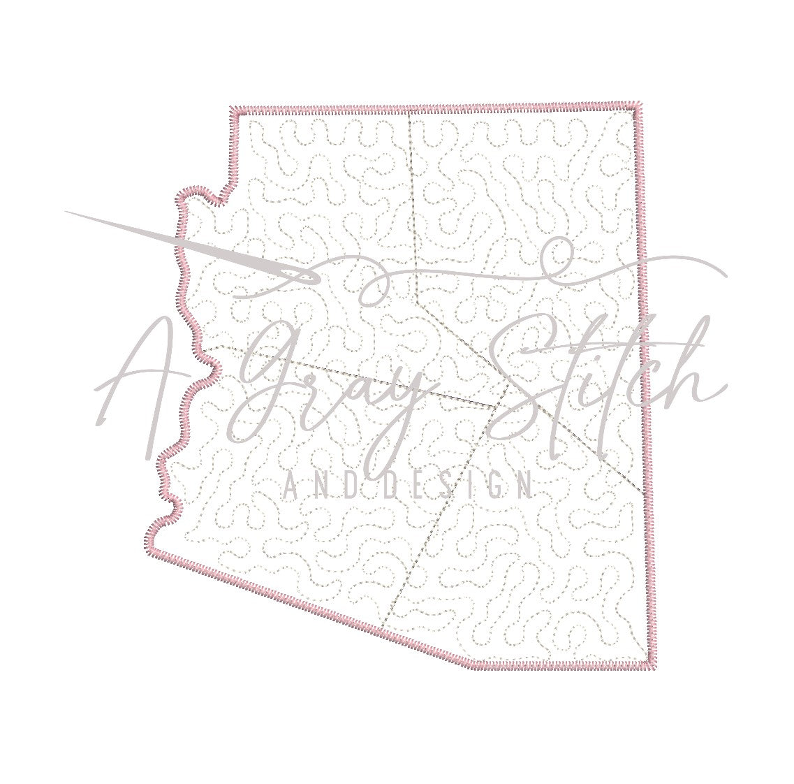 Quilted Patchwork State Of Arizona Applique Design A Gray Stitch And quilted-patchwork-state-of-arizona-applique-design-a-gray-stitch-and