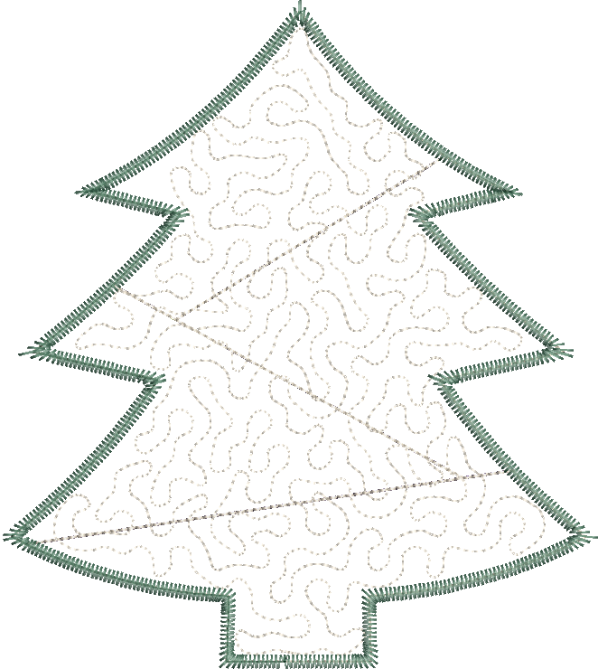 Quilted Patchwork Christmas Tree Applique Design