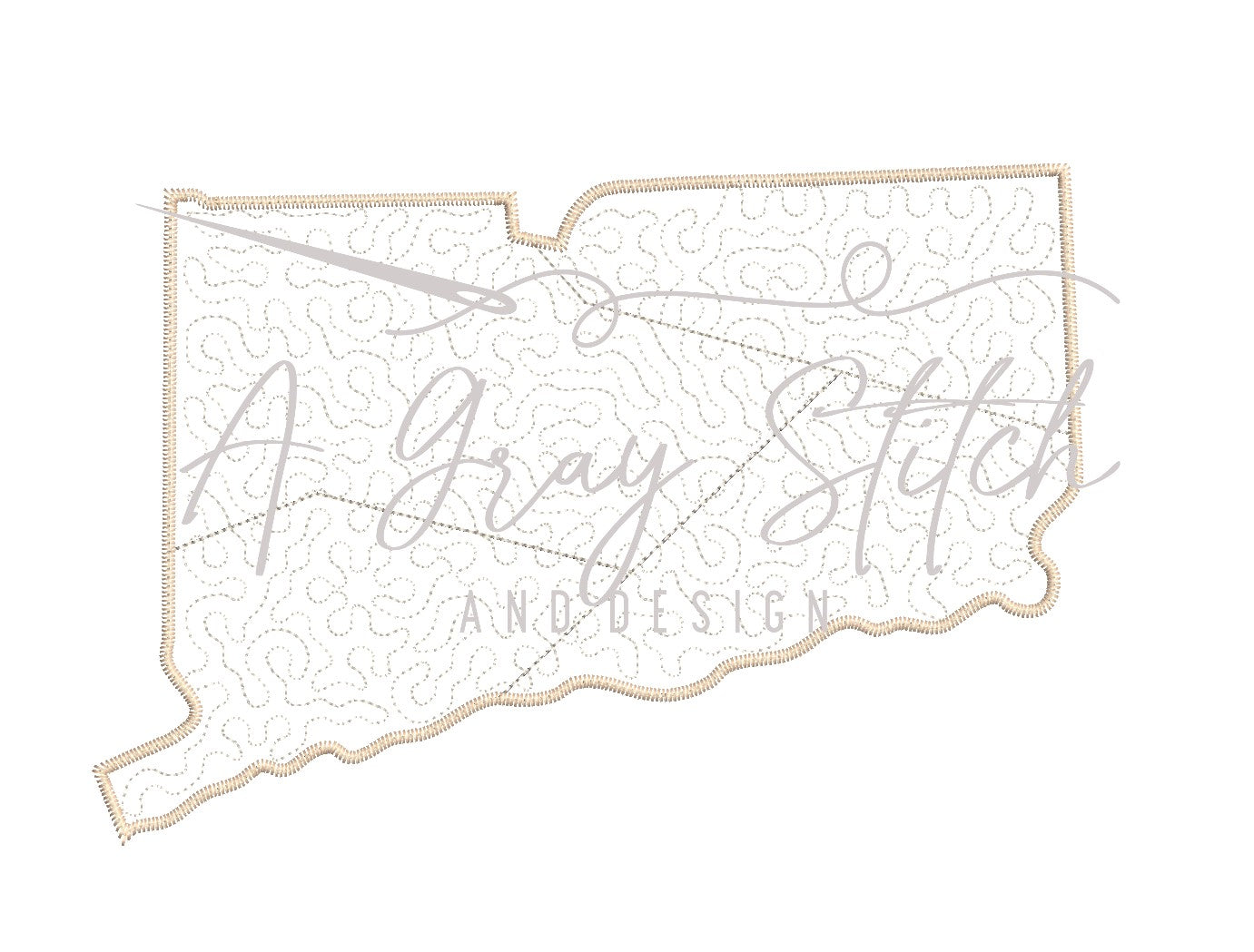State Patchwork Quilted Patchwork State of Connecticut Applique Design – A Gray Stitch ...