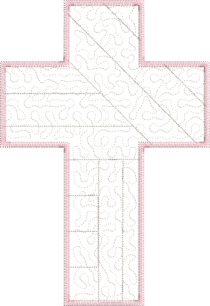 Quilted Patchwork Cross Applique Design