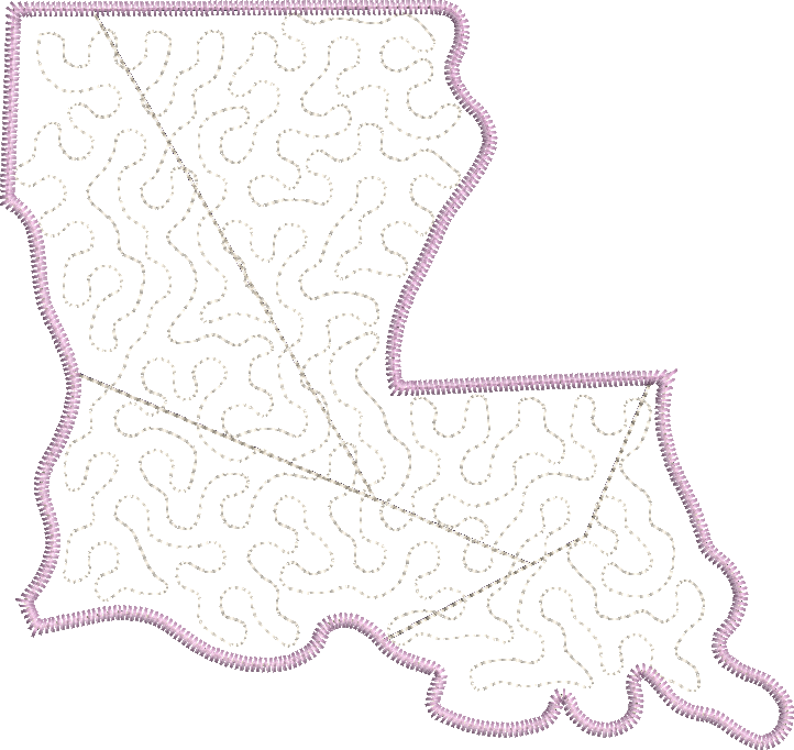 State Patchwork Quilted Patchwork State of Louisiana Applique Design – A Gray Stitch ...