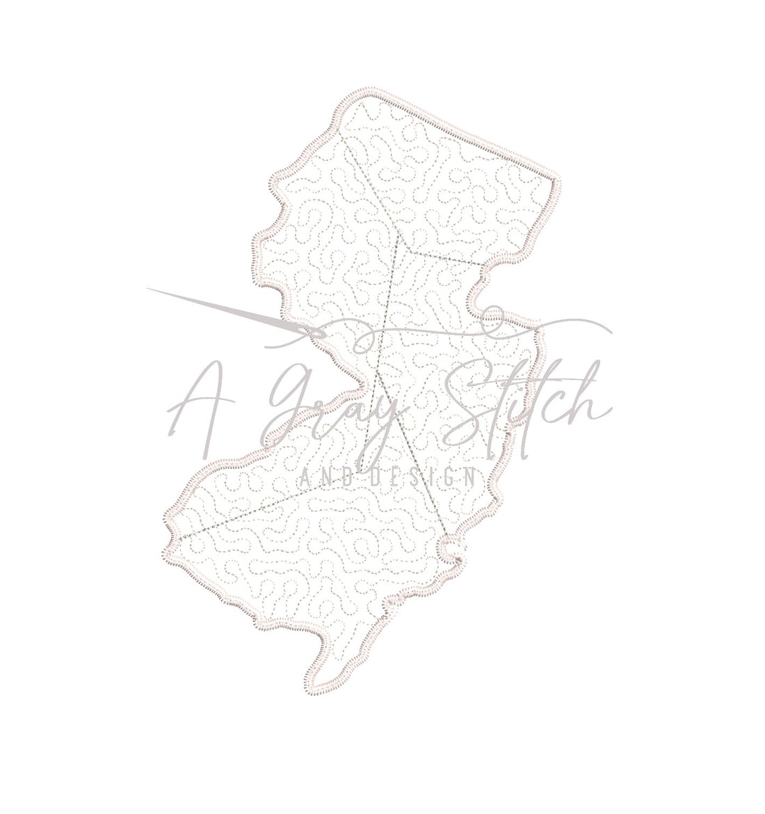 Quilted Patchwork State of New Jersey Applique Design – A Gray Stitch ...